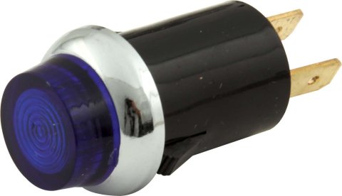 QuickCar Gauge Panel Warning Lights 61-702 Light, 3/4 in. Diameter, Blue, Chrome Bezel, Each thumbnail 3