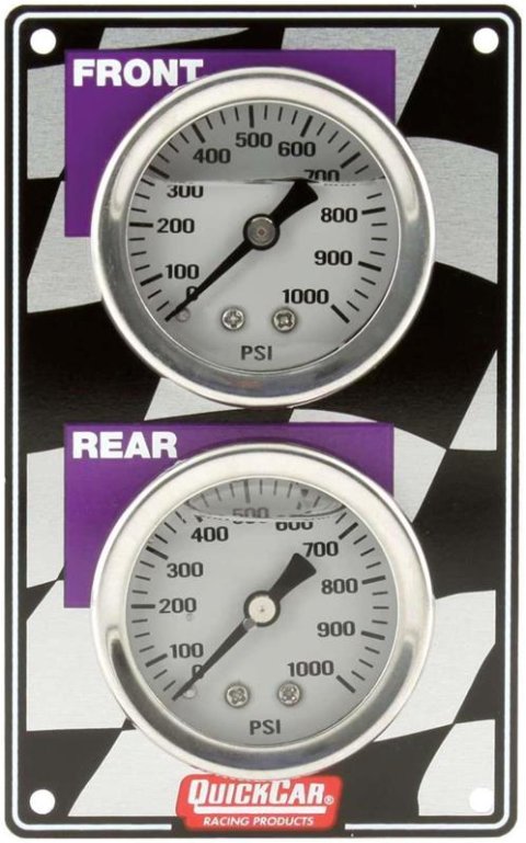 QuickCar Mini Brake Bias Gauge Panels 61-101 Panel, Mini, Bias, 0-1,500 psi., 1 5/8 in., Analog, Mechanical, Vertical Mount, Kit