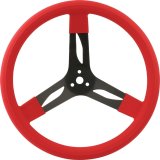 QuickCar Steering Wheels 68-0031 Wheel, Steel, 3-Spoke, Red Rubber Grip, 15.0 in. Diameter, 3.0 in. Dish, 3-Bolt Mount, Each thumbnail 2
