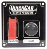 QuickCar Ignition Control Panels 50-803 Electrical Switch Panels, Panels, 2 Switches, Push Button, Starter Switch, Aluminum, Black, Dash Mount, Each thumbnail 2