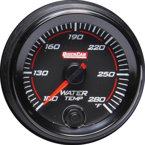 QuickCar Redline Gauges 69-006 Gauge, Redline, Water Temperature, Mechanical, Electrical, 100-280 Degrees F, 2 5/8 in. Diameter, Each
