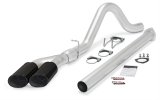 Banks Power Monster Exhaust Systems 49793-B System, Exhaust, Particulate Filter Back, Stainless, Natural, Single Exit, Driver Side, Dual Slant Rear, Chrome Tip, Ford, 6.7L, Kit thumbnail 1