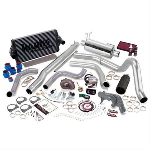 Banks Power Ford 1999-2003 7.3L Powerstroke PowerPack Systems 47528-B Performance Package, PowerPack, Monster Exhaust, Single Exit, Black Tip, Ram-Air Intake, AutoMind Tuner, Ford, 7.3L, Stroke, Manual, Kit