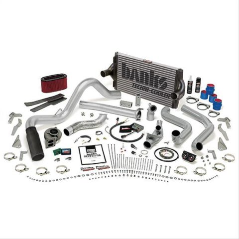 Banks Power Ford 1995-1997 7.3L Powerstroke PowerPack Systems 48561-B Performance Package, PowerPack, Stainless Exhaust, Black Tip, Red Filter, TechniCooler, OttoMind Unit, DynaFact Gauges, Ford, 7.3L, Automatic, Kit