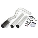 Banks Power Monster Exhaust Systems 49776-B System, Exhaust, Particulate Filter Back, Stainless, Natural Finish, Single Exit, Passenger Rear, Black Tip, Ram, 6.7L Cummins, Kit thumbnail 1