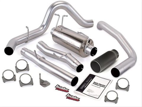 Banks Power Monster Exhaust Systems 48708-B System, Exhaust, Cat-Back, Stainless Steel, Single Exit, Passenger, Black Tip, Ram, 5.9L, Cummins, Kit thumbnail 2