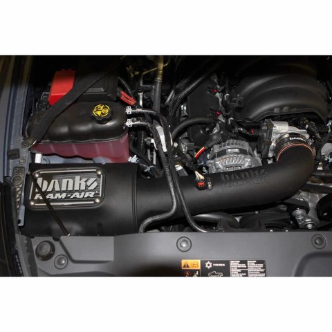 Banks Power Ram-Air Intake Systems 41858-D Air Intake, System, Black Polyethylene Tube, Synthetic Filter, Dry, Black, Chevy, GMC, 1500, 5.3L, 6.2L, Electric Fan, Kit