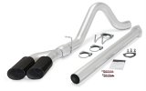 Banks Power Monster Exhaust Systems 49789-B System, Exhaust, Particulate Filter Back, Stainless, Natural, Single Exit, Passenger Side, Turnout, Black Tip, Ford, 6.7L, Kit thumbnail 1