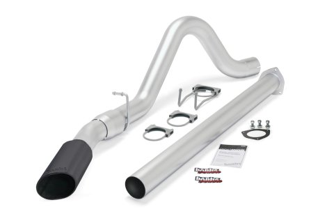 Banks Power Monster Exhaust Systems 49792-B System, Exhaust, Particulate Filter Back, Stainless, Natural, Single Exit, Passenger Side, Straight Rear, Black Tip, Ford, 6.7L, Kit