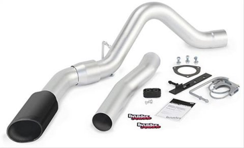 Banks Power Monster Exhaust Systems 47784-B System, System, Particulate Filter Back, Stainless, Single Exit, Side, Black Tip, Chevy, GMC, 6.6L, Diesel, LMM, Kit
