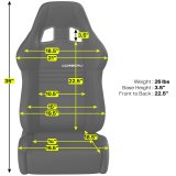 Corbeau A4 Racing Red Cloth Seat 60097PR Sport Seats , Pair thumbnail 2