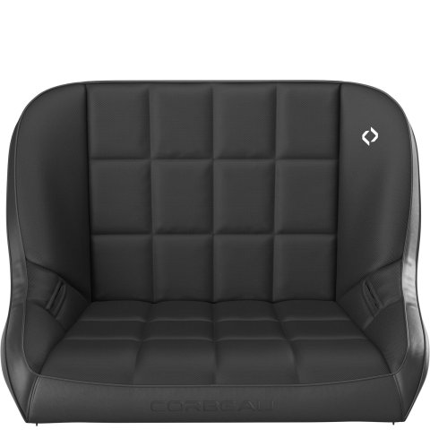 Corbeau Baja Suspension Black Vinyl Bench Seat 63402B Bucket and Seats, Seats, Vinyl, Black, Stitching, Cloth Insert, 36 in. Width, Each thumbnail 2