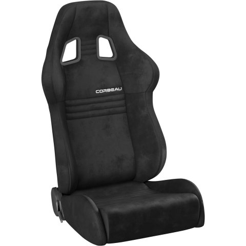 Corbeau A4 Racing Black Suede Seat S60091PR Bucket and Bench Seats, Seats, Adjustable Bucket, Suede, Black, Stitching, Lever Recline, Pair thumbnail 3