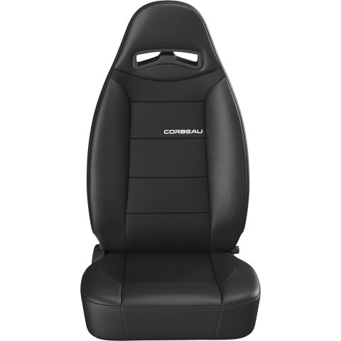 Corbeau Moab Black Vinyl Seat 70011PR Sport Seats , Vinyl/Black Cloth Pair thumbnail 1