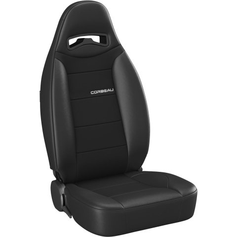 Corbeau Moab Black Vinyl Seat 70011PR Sport Seats , Vinyl/Black Cloth Pair thumbnail 2
