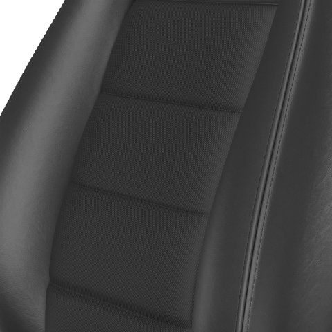 Corbeau Sport Black Vinyl Seat 90011PR Bucket and Bench Seats, Seats, Adjustable Bucket, Vinyl, Black, Stitching, Cloth Insert, Lever Recline, Pair thumbnail 1