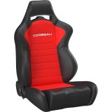 Corbeau LG1 Racing Black Cloth Seat 25507PR Seats, Racing, Reclining Bucket, Steel, Black, Cover, Red Insert, Stitching, Lever Recline, Front, Pair thumbnail 3