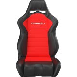 Corbeau LG1 Racing Black Cloth Seat 25507PR Seats, Racing, Reclining Bucket, Steel, Black, Cover, Red Insert, Stitching, Lever Recline, Front, Pair thumbnail 4