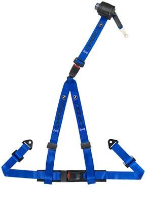Corbeau Double Release Retractable 3-Point Harness 43305B Harness, Release, Retractable, 3-Point, Pull Down, Nylon, Blue, 2 in. Width, OEM Style Latch, Bolt-in, Each thumbnail 2