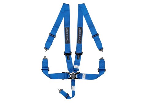Corbeau Camlock 5-Point Harness 53005B Racing Harness, Harness, Camlock, SFI 16.1 Rating, Bolt-In, Nylon, Blue, Pull-Down Adjustment, Each thumbnail 1