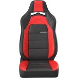 Corbeau Race Reclining Trailcat Black/red Seat 44917PR Bucket and Bench Seats, Seats, Adjustable Bucket, Vinyl, Black/Red HD, Black Stitching, Lever Recline, Pair thumbnail 2