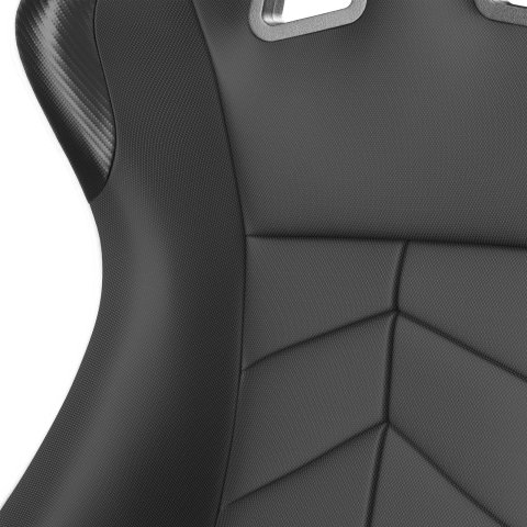 Corbeau DFX Black Cloth Seat 34901WPS Bucket Seat, DFX, Fixed Back, Cloth/Vinyl, White Piping, Each