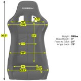 Corbeau DFX Black Cloth Seat 34901WPS Bucket Seat, DFX, Fixed Back, Cloth/Vinyl, White Piping, Each thumbnail 5
