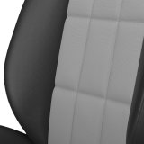 Corbeau Baja RS Suspension Black Vinyl Seat 66419PR Bucket and Bench Seats, Seats, Adjustable Bucket, Vinyl, Black, Gray Stitching, Gray Cloth Insert, Lever Recline, Pair thumbnail 1
