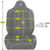 Corbeau Baja RS Suspension Black Vinyl Seat 66419PR Bucket and Bench Seats, Seats, Adjustable Bucket, Vinyl, Black, Gray Stitching, Gray Cloth Insert, Lever Recline, Pair thumbnail 4