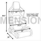 Corbeau Sportline RRX Black Vinyl Seat 55090PR Bucket Seats, RRX, Black/Gray, Vinyl, Reclining, Pair thumbnail 5