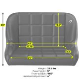 Corbeau Baja Suspension Black Vinyl Bench Seat 64402B Seat, 42" Vinyl/Black Cloth thumbnail 4