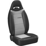 Corbeau Moab Black Vinyl Seat 70019PR Bucket and Bench Seats, Seats, Reclining Bucket, Lever Recline, Vinyl, Black, Stitching, Gray Cloth Insert, Pair thumbnail 3