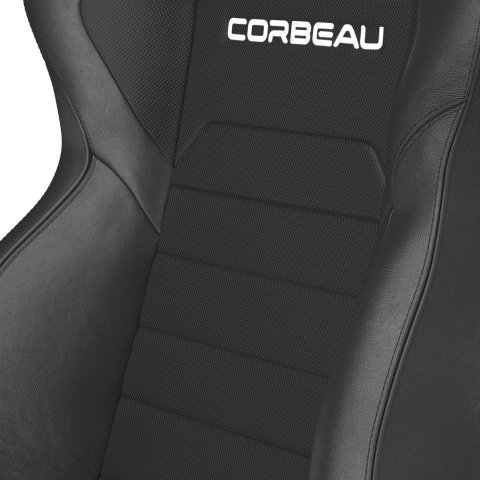 Corbeau LG1 Racing Black Cloth Seat 25501PR Bucket and Bench Seats, Seats, Adjustable Bucket, Cloth, Black, Stitching, Lever Recline, Pair thumbnail 1