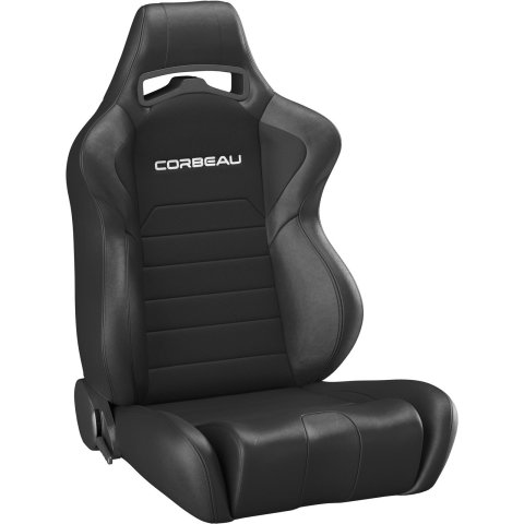 Corbeau LG1 Racing Black Cloth Seat 25501PR Bucket and Bench Seats, Seats, Adjustable Bucket, Cloth, Black, Stitching, Lever Recline, Pair thumbnail 4