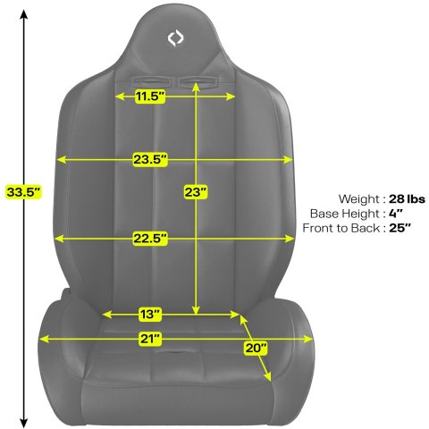 Corbeau Baja RS Suspension Black Vinyl Seat 66401PR Bucket and Bench Seats, Seats, Adjustable Bucket, Vinyl, Black, Stitching, Lever Recline, Pair thumbnail 2