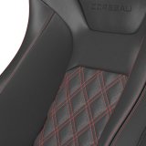 Corbeau Sportline RRB Black Seat 84917PR Bucket and Bench Seats, Racing Seats, Vinyl/Carbon Diamond Red Stitching, Lever Recline, Pair thumbnail 1