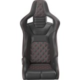 Corbeau Sportline RRB Black Seat 84917PR Bucket and Bench Seats, Racing Seats, Vinyl/Carbon Diamond Red Stitching, Lever Recline, Pair thumbnail 3