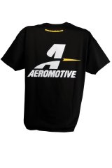 Aeromotive Logo T-Shirts 91015 T-Shirt, Short Sleeve, Cotton/Polyester, Black, Logo, Men's Medium, Each thumbnail 2