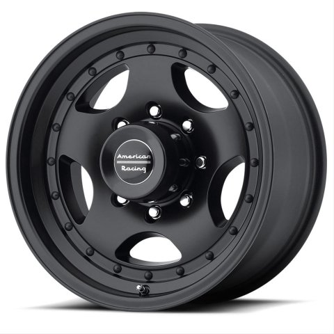 American Racing AR23 Black Wheels 15x10 Wheel, AR23, Aluminum, Black, 15 x 10 in., 3.770 in. Backspacing, 6 x 5.50 Bolt Circle, Each thumbnail 1