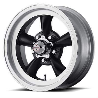 American Racing VN105 Torq-Thrust D Black Wheels with Machined Lips 15x8.5 Wheel, D, Aluminum, Matte Black, 15 in. x 8.5 in., 5 x 4.75 in. Bolt Circle, 3.770 in. Backspace thumbnail 2