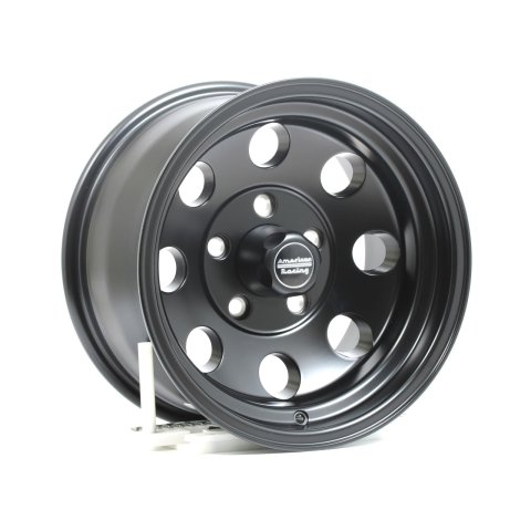 American Racing AR172 Baja Black Wheels 15x8 Wheel, Baja, Aluminum, Matte Black, 15 in. x 8.0 in., 5 x 5.00 in. Bolt Circle, 3.750 in. Backspace, Each thumbnail 1