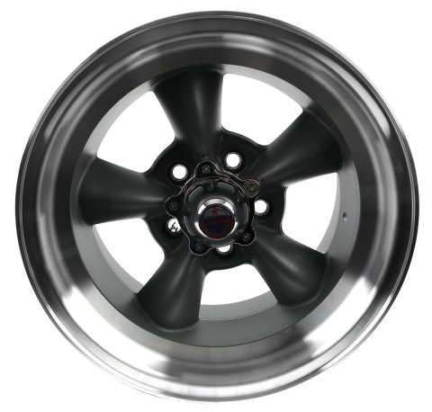 American Racing VN105 Torq-Thrust D Gray Wheels with Machined Lips 15x8 Wheels, Series Lips, 15 in. x 8.0 in., Aluminum, Matte Gray, 5 x 4.50 in. Bolt Circle, 4.500 in. Backspacing, Each thumbnail 1