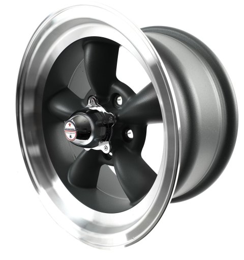 American Racing VN105 Torq-Thrust D Gray Wheels with Machined Lips 15x8 Wheels, Series Lips, 15 in. x 8.0 in., Aluminum, Matte Gray, 5 x 4.50 in. Bolt Circle, 4.500 in. Backspacing, Each thumbnail 4