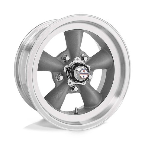 American Racing VN105 Torq-Thrust D Gray Wheels with Machined Lips 15x8 Wheels, Series Lips, 15 in. x 8.0 in., Aluminum, Matte Gray, 5 x 4.50 in. Bolt Circle, 4.500 in. Backspacing, Each thumbnail 5