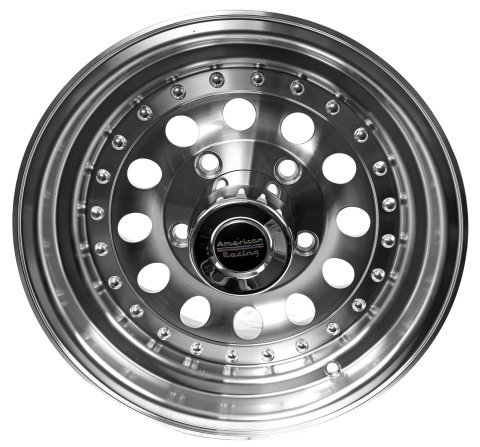 American Racing AR62 Outlaw II Silver Wheels 15x7 Wheel, II, Aluminum, Natural, 15 in. x 7 in., 5 x 5.50 in. Bolt Circle, 3.75 in. Backspace, Each thumbnail 2