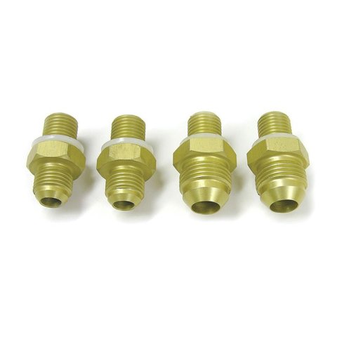 ATI Transmission Cooler Line Fittings ATI925137 Fitting, into Case Adapter, -6 AN Male to 1/4 in. NPSM Male, Aluminum, Black Anodized, Pair thumbnail 1