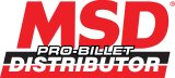 MSD Decals 9309 Decal, Vinyl, Pro-Billet Distributor Logo, 4.0 in. x 9.0 in., Red, White, Black, Each thumbnail 1