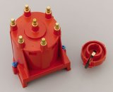 MSD Distributor Cap and Rotor Kits 8430 Rotor, Red, Male/HEI, Brass Terminals, Screw-Down, Cadillac, Chevy, GMC, Oldsmobile, Pontiac, V6, Kit thumbnail 3