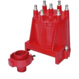 MSD Distributor Cap and Rotor Kits 8430 Rotor, Red, Male/HEI, Brass Terminals, Screw-Down, Cadillac, Chevy, GMC, Oldsmobile, Pontiac, V6, Kit thumbnail 5