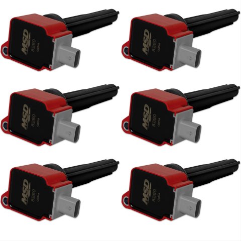 MSD Direct Replacement Ignition Coil Packs 82606 Coil, Replacement, Red, Ford, 2.7L, Ecoboost, Set of 6